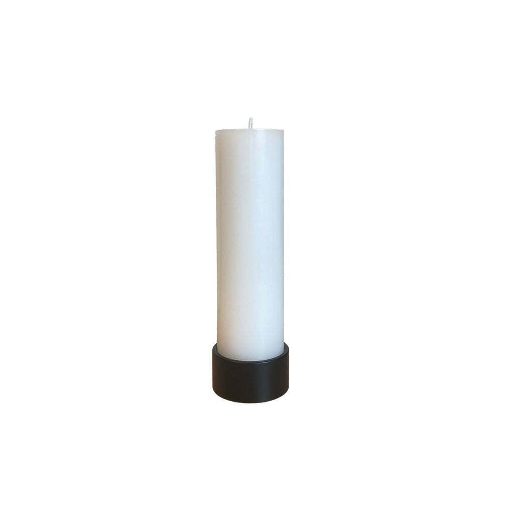 Hove Home Fat Light, Black powder coated steel Candle Holder Black Powder Coated Steel