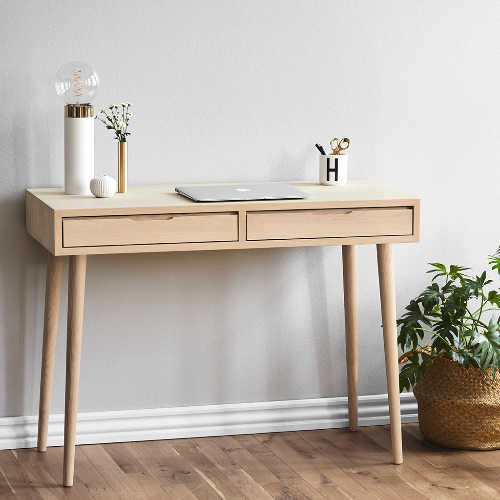 Hove Home small furniture Narrow Desk Desk Oak