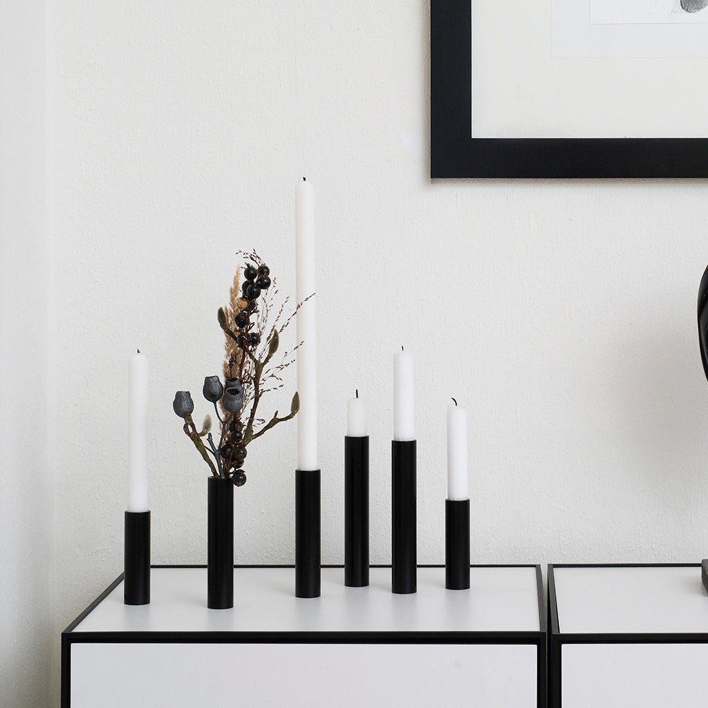 Hove Home Slim Light 4 BOX Candle Holder Black Powder Coated Steel