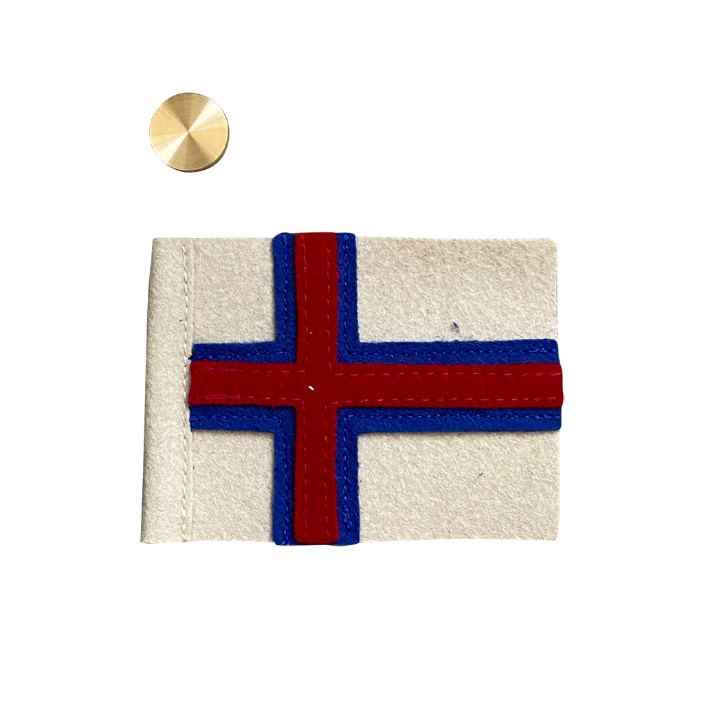 Hove Home Faroese flag Brass Flag Red, blue and white